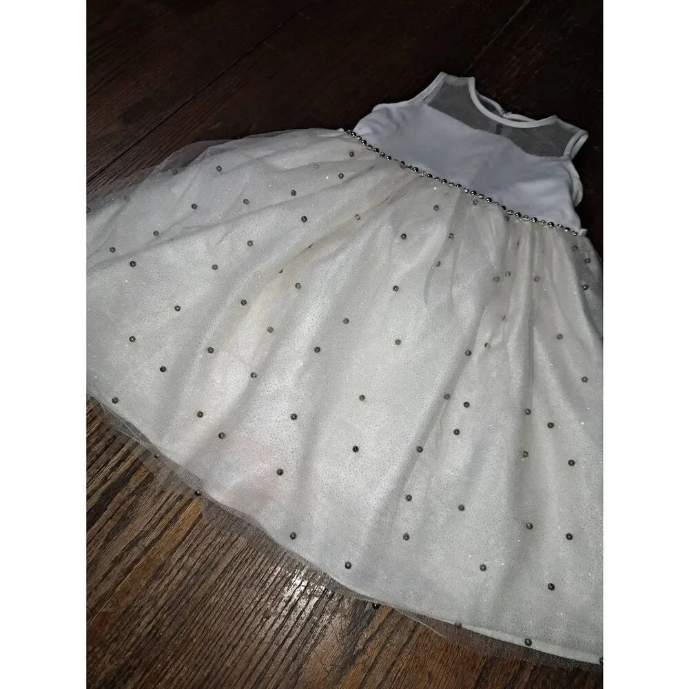 6 American Princess Ivory Sleeveless Rhinestone Embellished Dress Wedding Easter